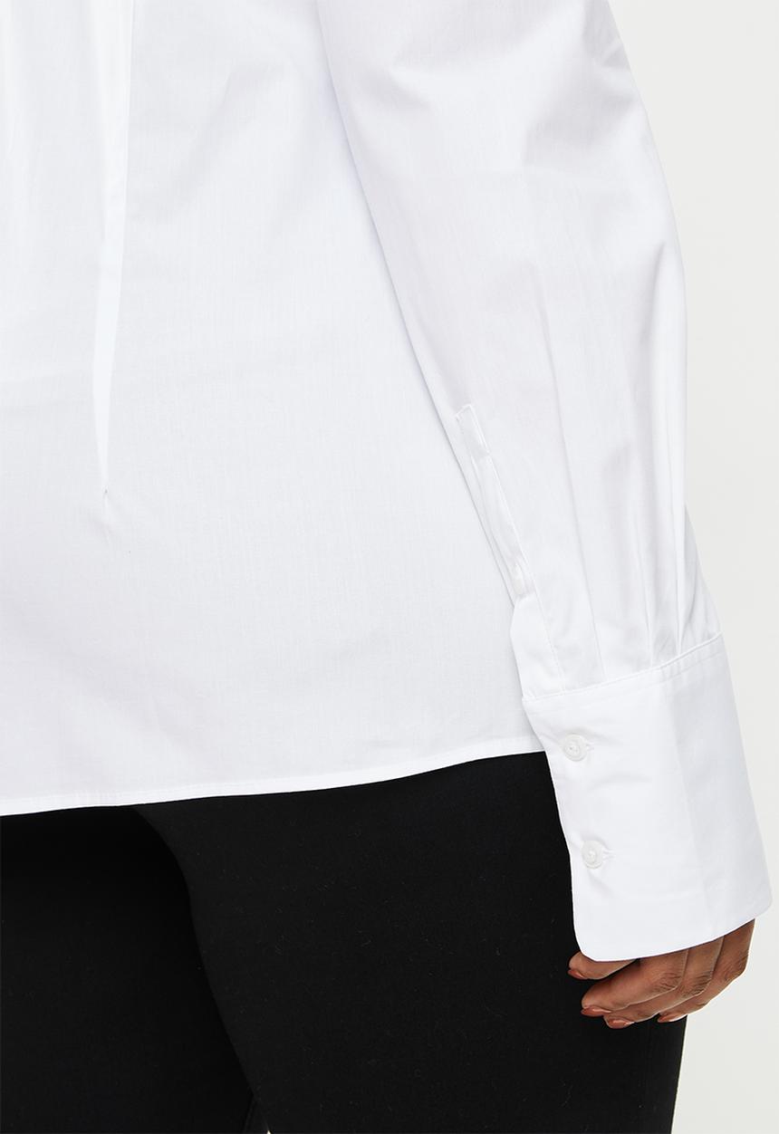 POLO - Plus Arabelle concealed front shirt - white