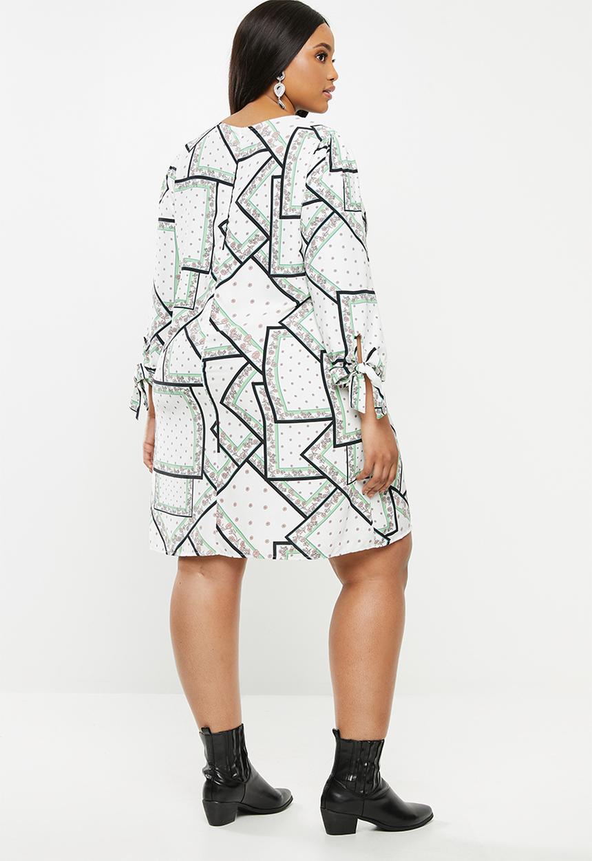 Glamorous - Plus geometric flower tunic - multi