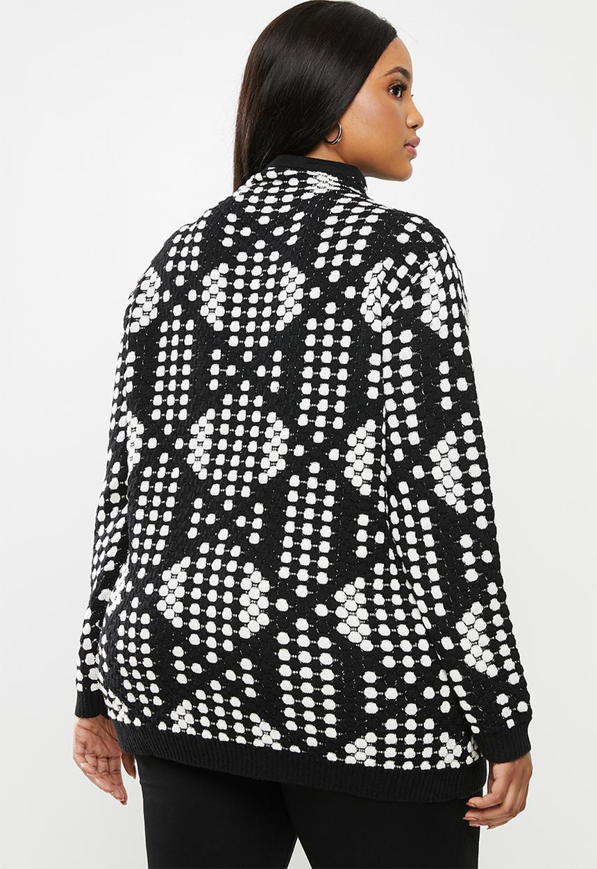 JUNAROSE - Nisa long sleeve pullover - black & white 