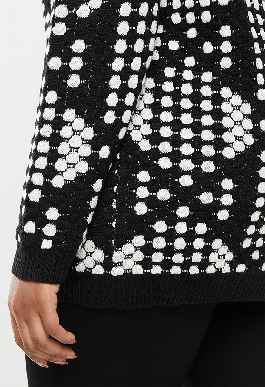 JUNAROSE - Nisa long sleeve pullover - black & white 