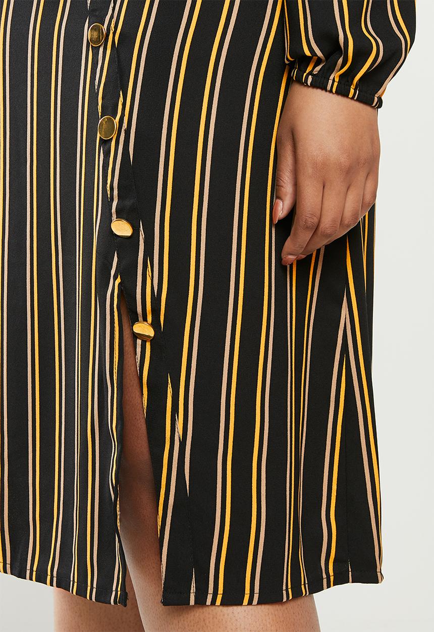 JUNAROSE - Asly midi dress - black & yellow 