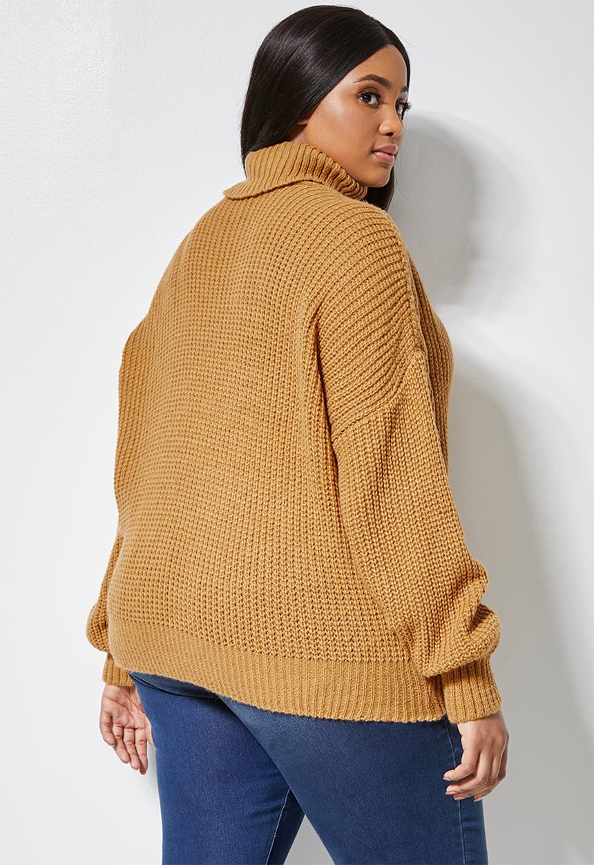 Superbalist - Rolled neck chunky jumper - ochre