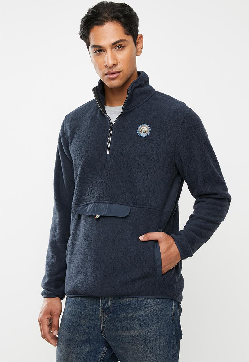 Hurley - Pendleton sherpa quarter zip sweatshirt - navy