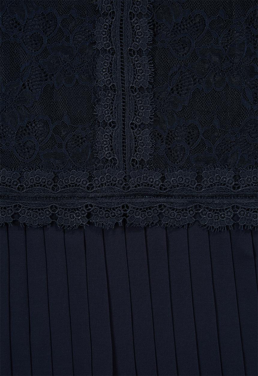 MILLA - Lace pleated dress - navy
