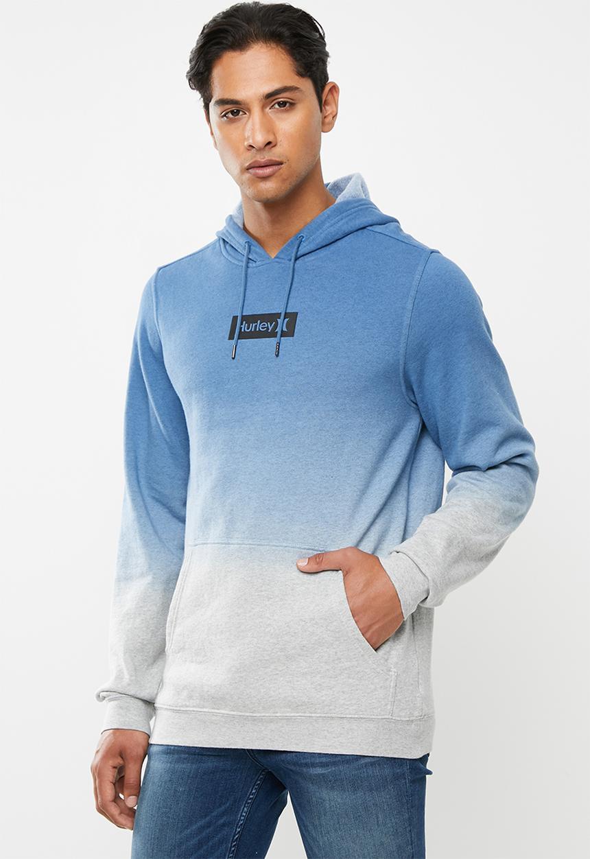 Hurley - Dipdye one & only blocked hoodie - blue & grey 