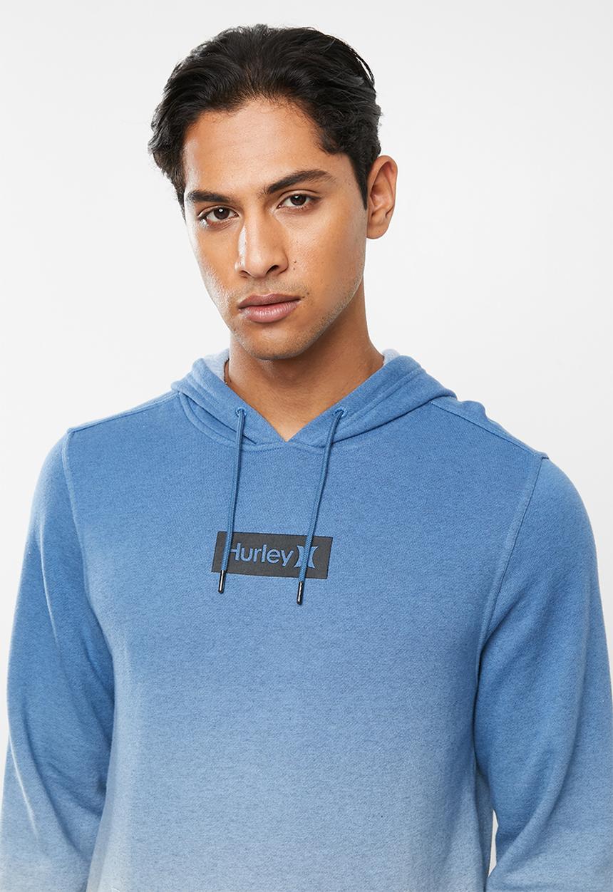 Hurley - Dipdye one & only blocked hoodie - blue & grey 