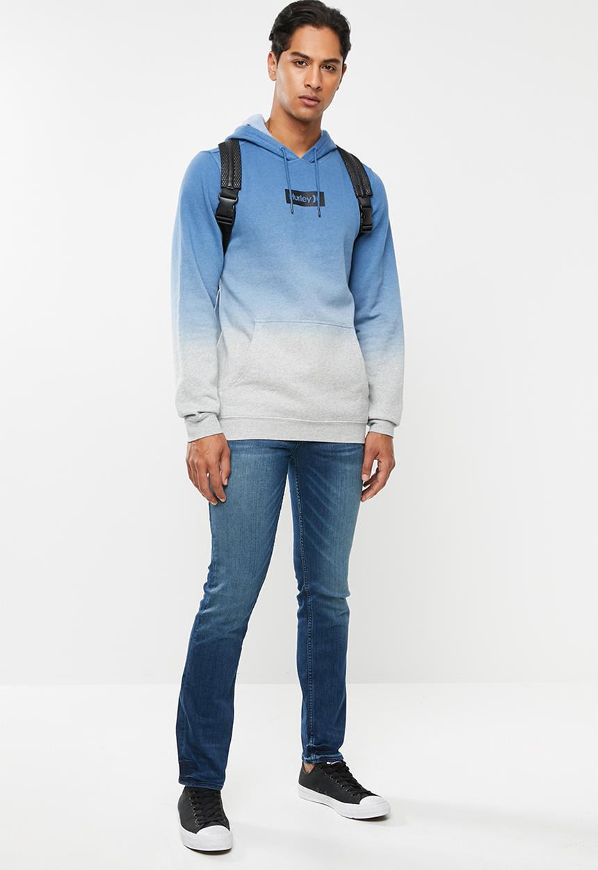 Hurley - Dipdye one & only blocked hoodie - blue & grey 