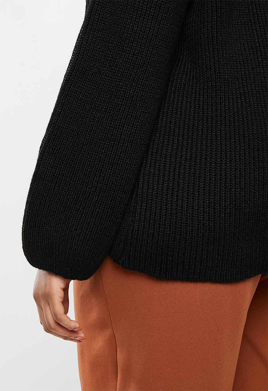 edit Plus - Raglan rib jumper - black