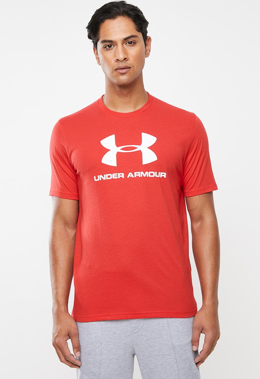 Under Armour - Sportstyle logo tee - red & white