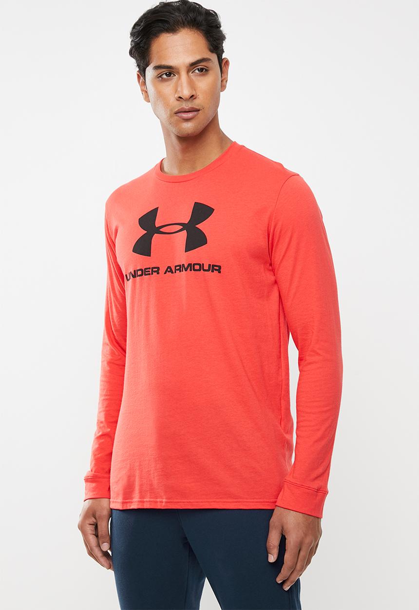 Under Armour - Sportstyle logo long sleeve tee - red & black