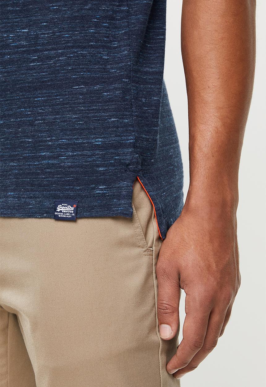 Superdry. - Orange label jersey polo tee - navy