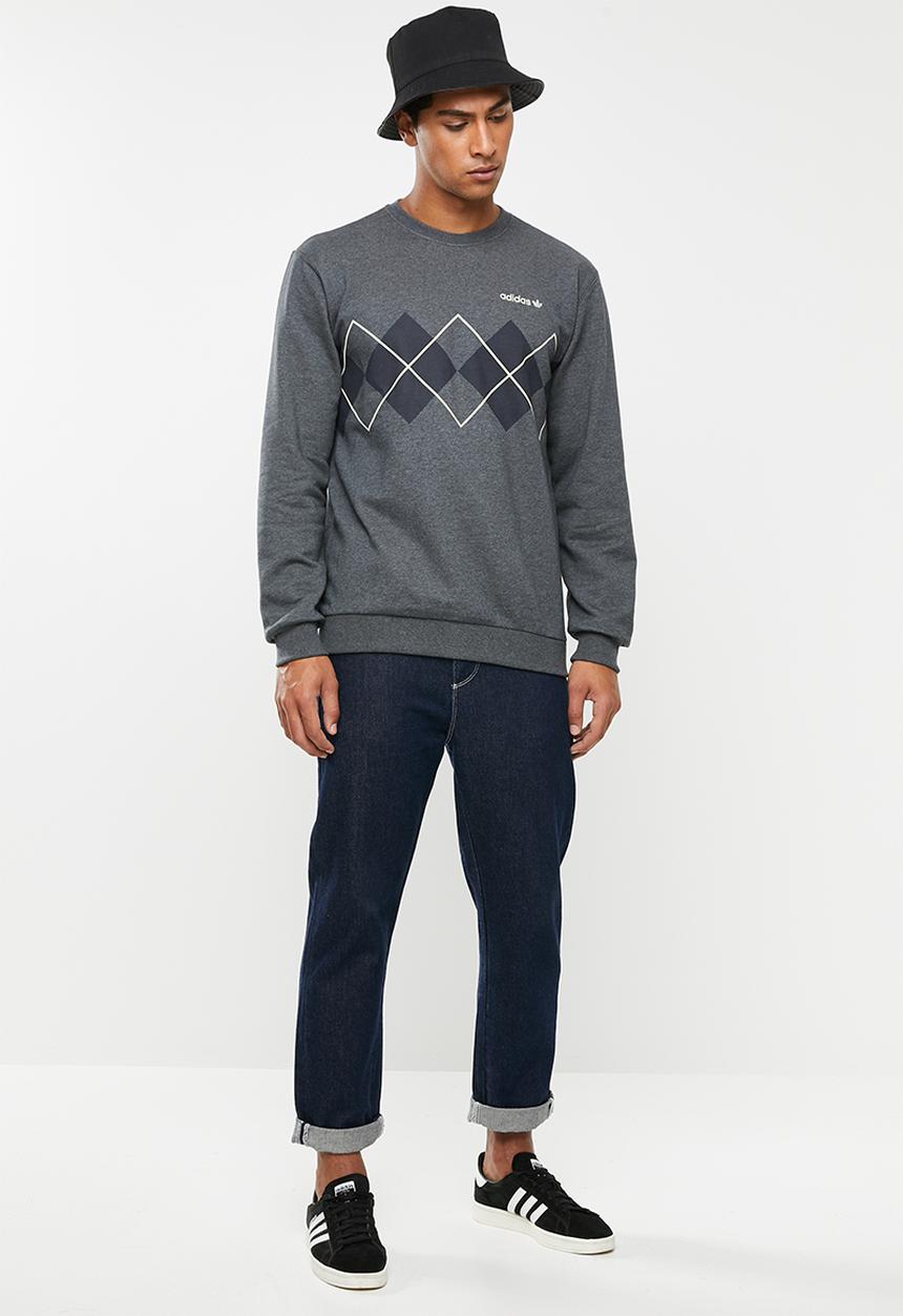 adidas Originals - Argyle crew sweatshirt - grey