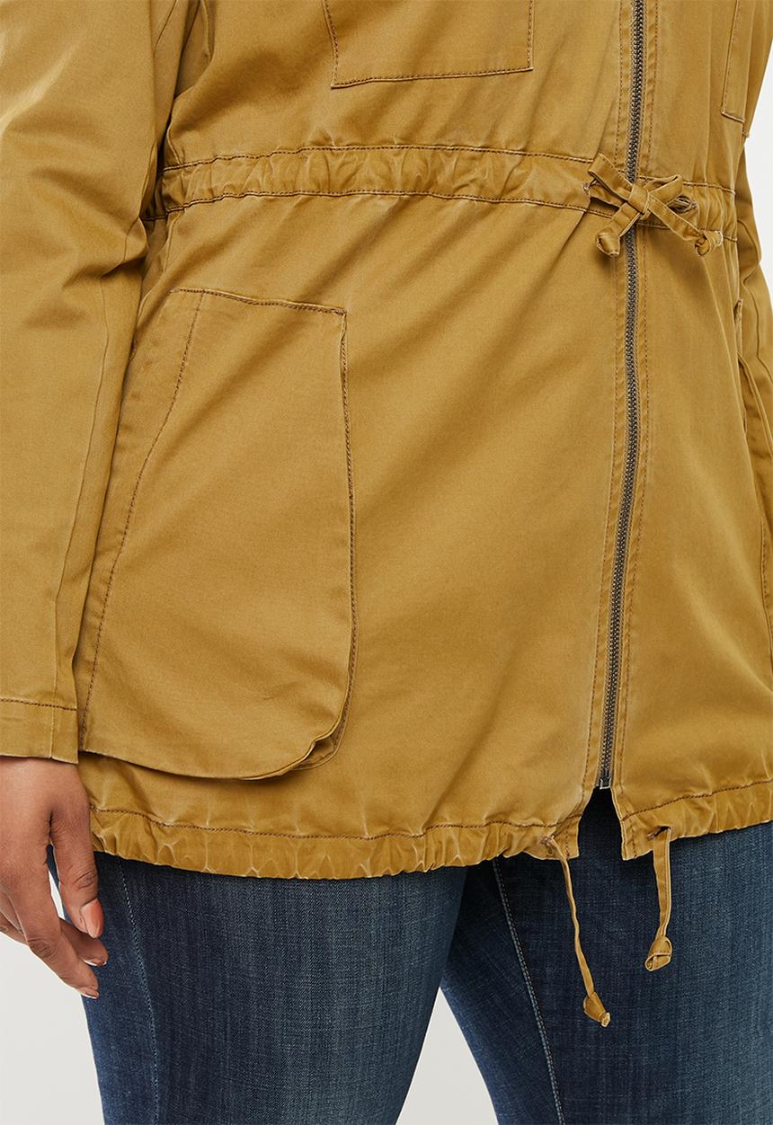 AMANDA LAIRD CHERRY - Semi lined utility patch pocket parka with hood - brown