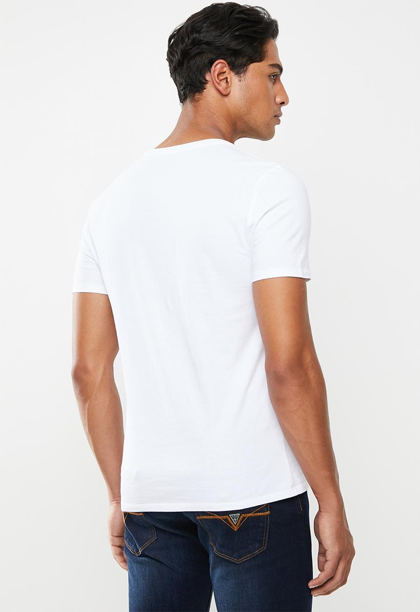 GUESS - Guess short sleeve 2 tone print tee - white