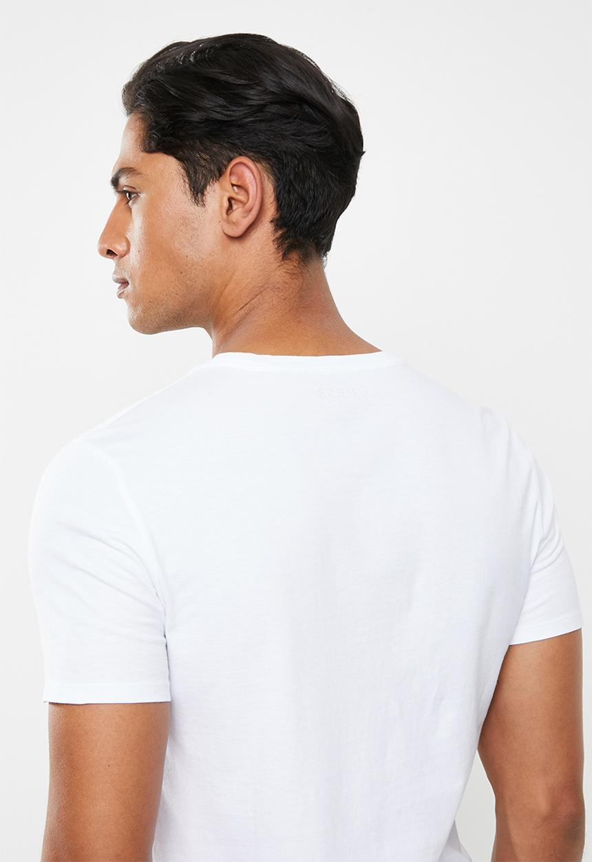 GUESS - Guess short sleeve 2 tone print tee - white