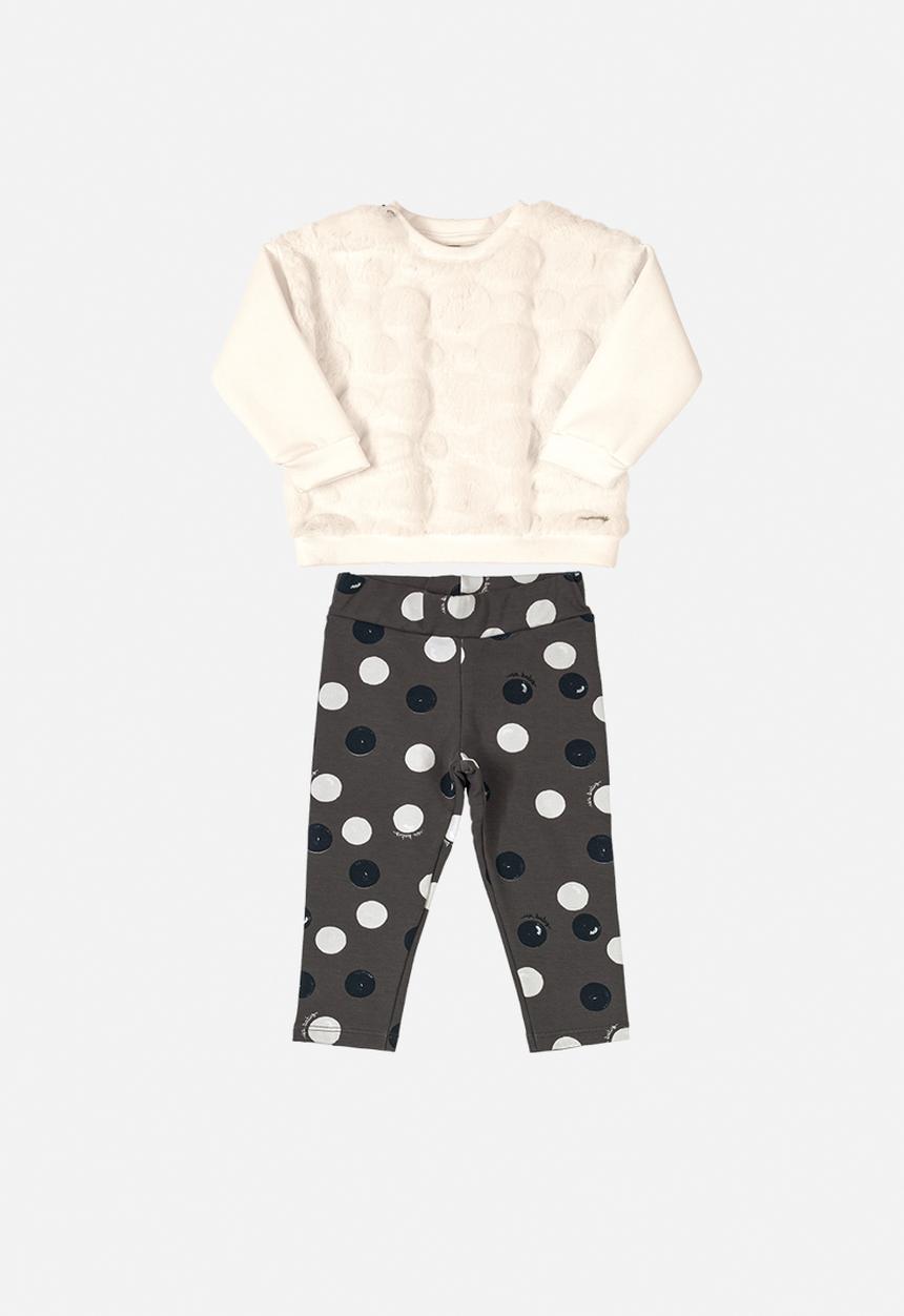 UP Baby - Baby sweatshirt & pants set - white & grey