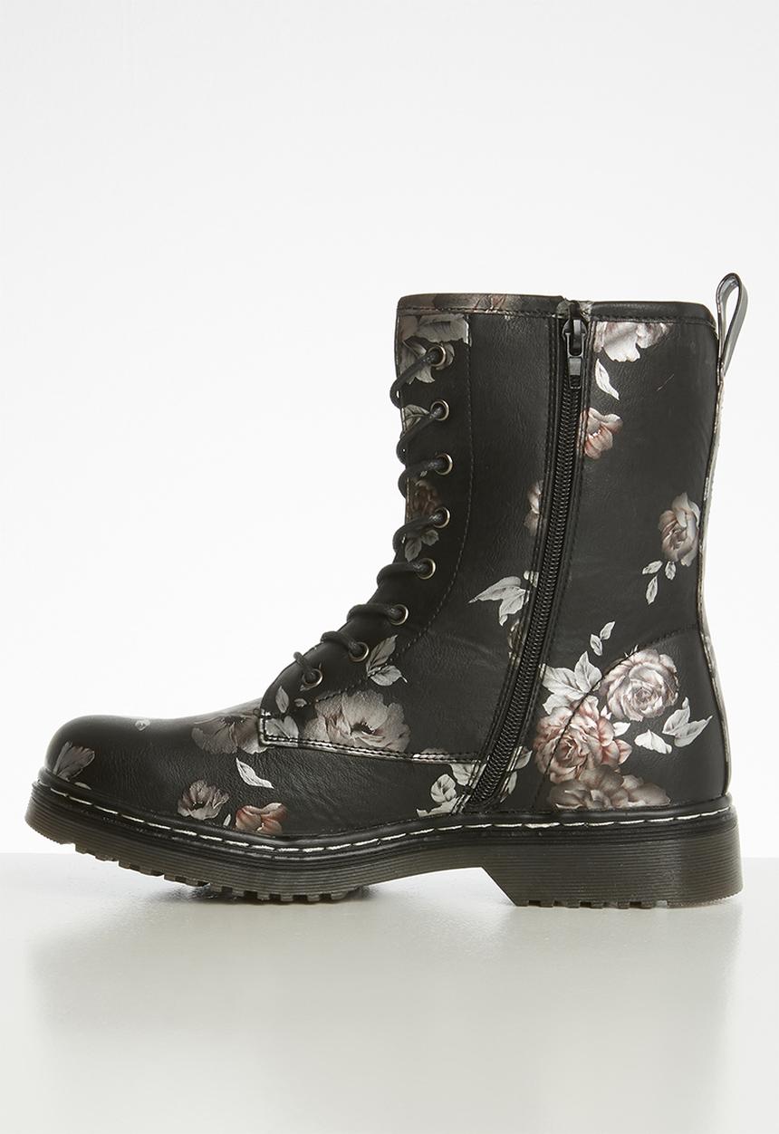 Footwork - Jonty boot - black floral