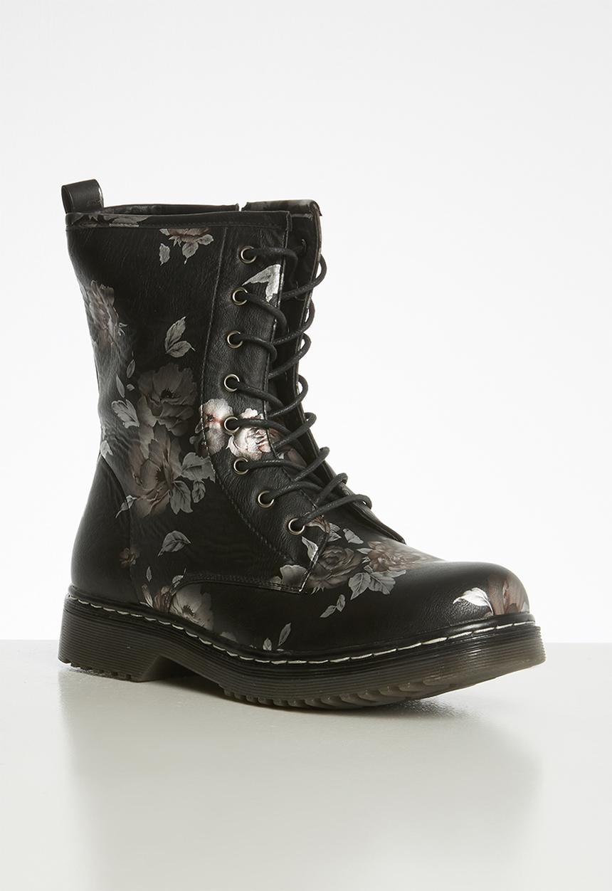 Footwork - Jonty boot - black floral