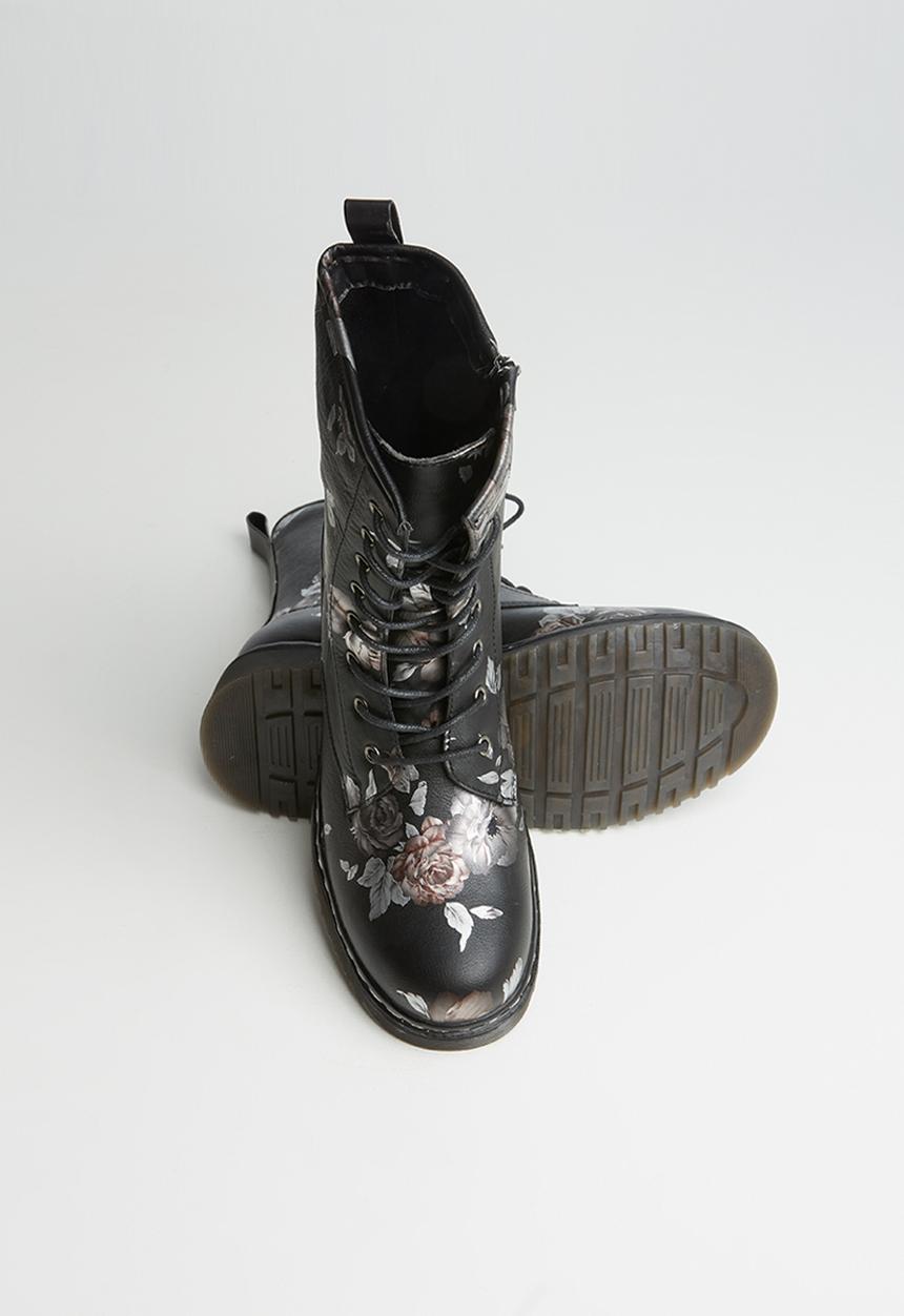 Footwork - Jonty boot - black floral