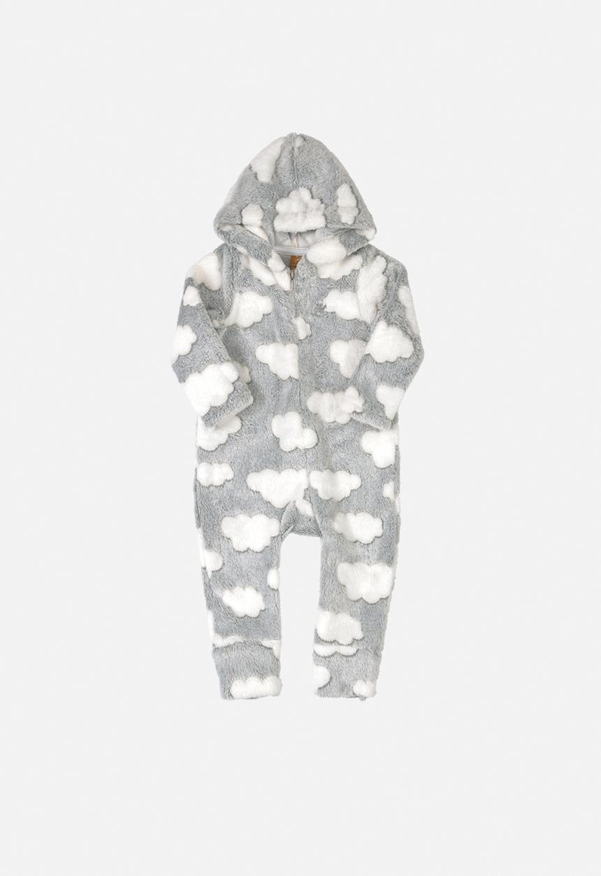 UP Baby - Baby Romper - grey & white