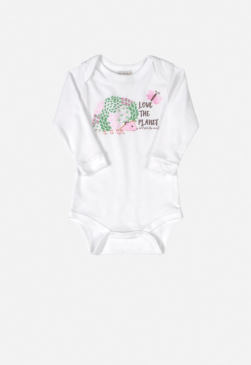 UP Baby - Baby printed bodysuit - white 