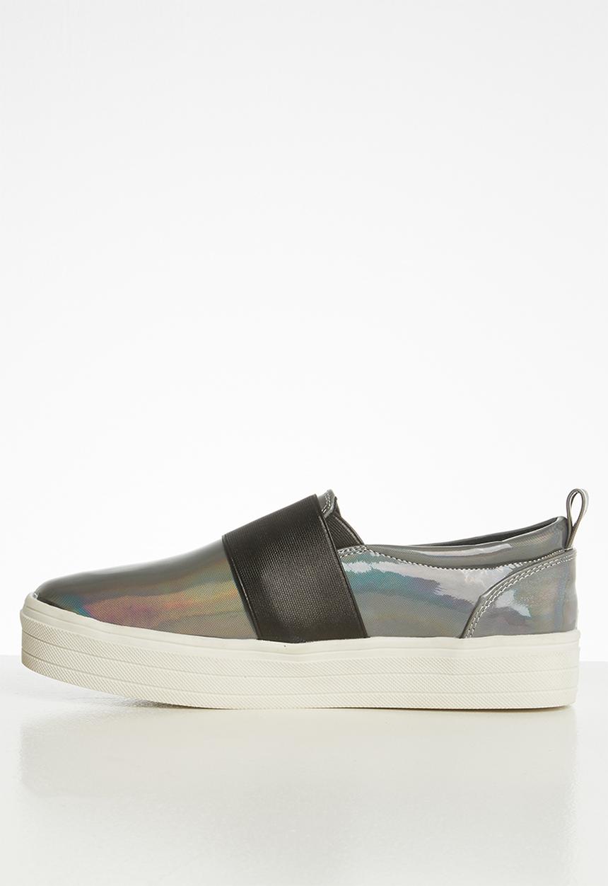 Miss Black - Abbey flatform sneaker - grey
