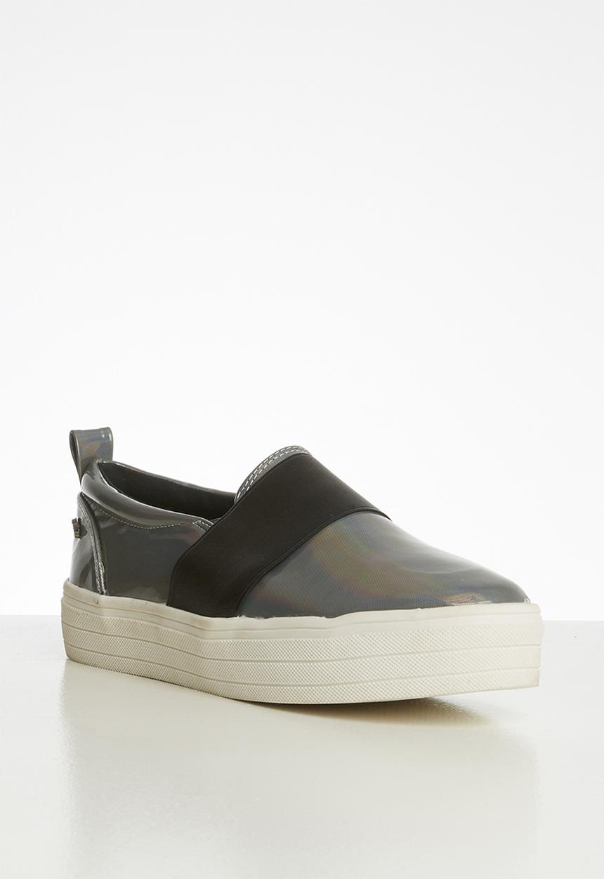 Miss Black - Abbey flatform sneaker - grey