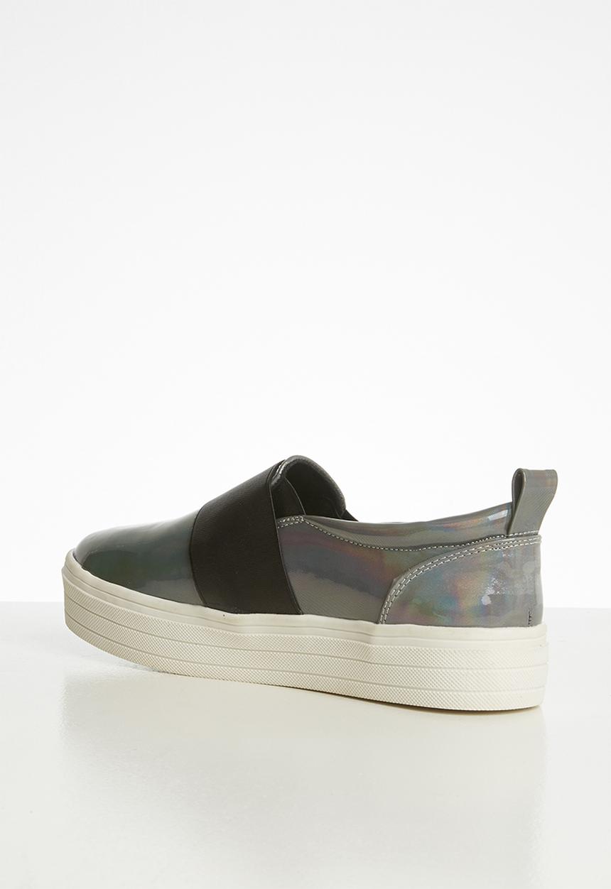 Miss Black - Abbey flatform sneaker - grey
