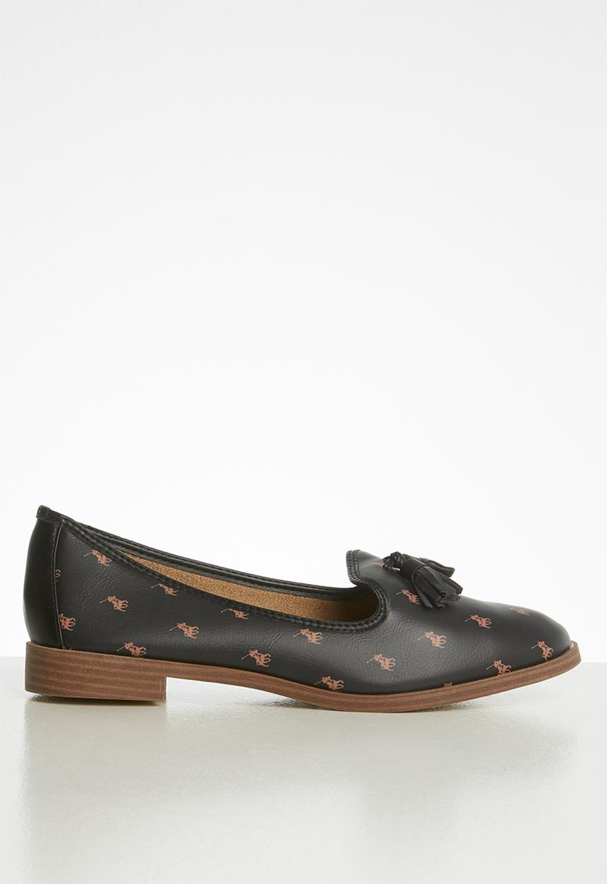 POLO - Camelia monogram tassel loafer - black & brown 