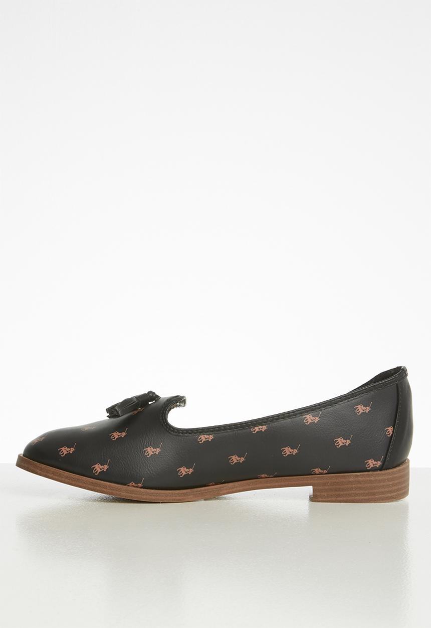 POLO - Camelia monogram tassel loafer - black & brown 
