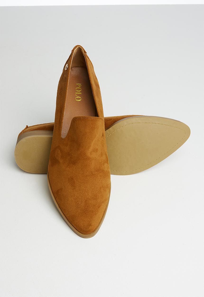 POLO - Cassidy a cut suede slip on - tan