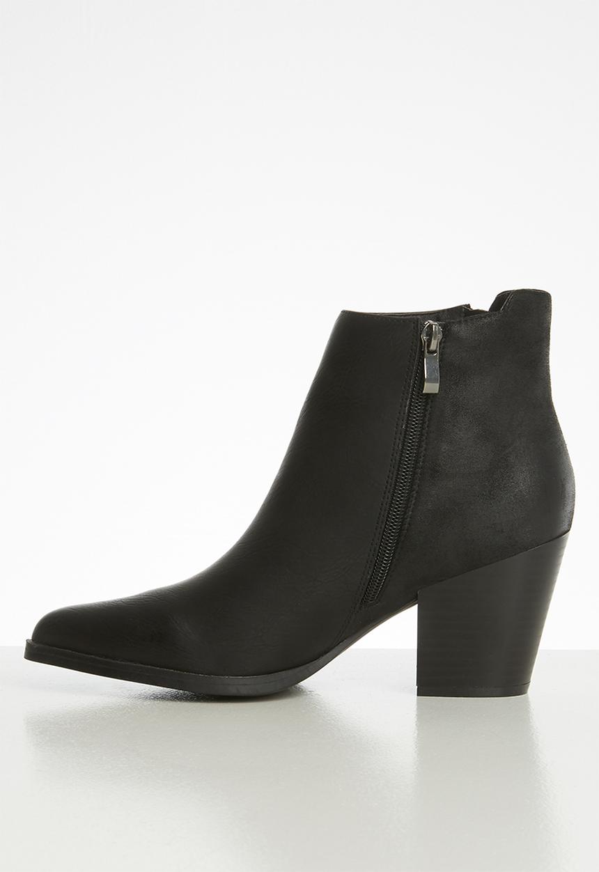 POLO - Alicia double zip ankle boot - black