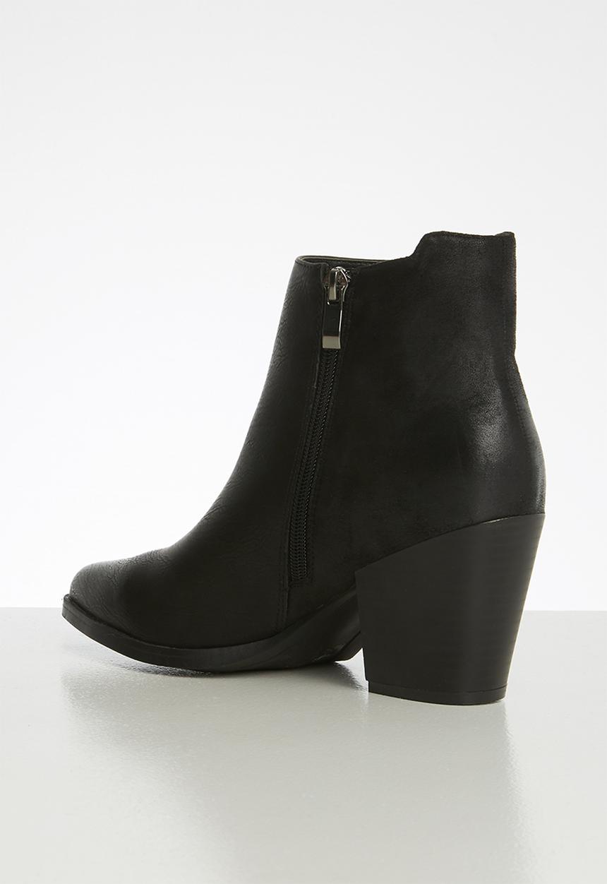 POLO - Alicia double zip ankle boot - black