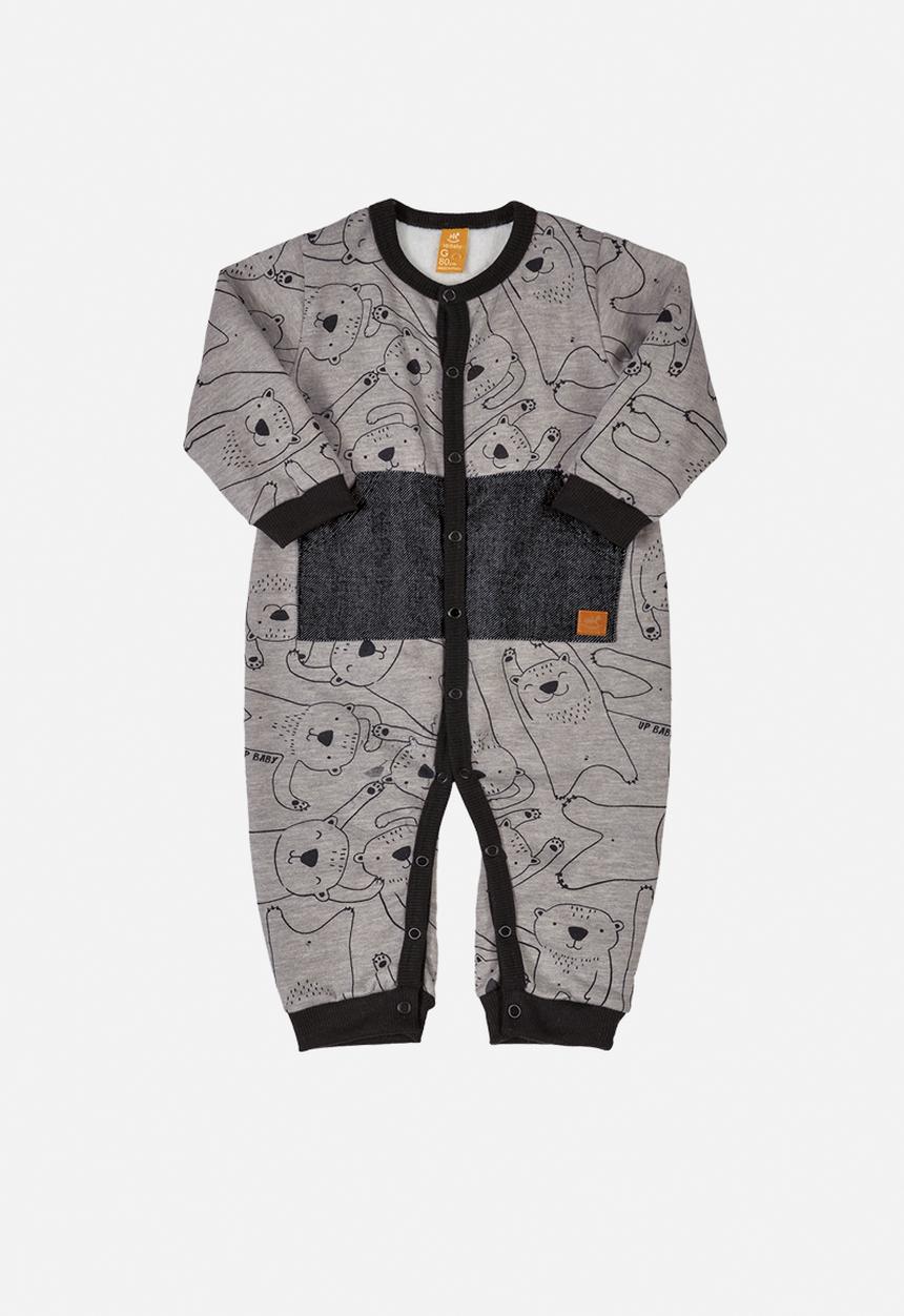 UP Baby - Boys romper - black & grey 