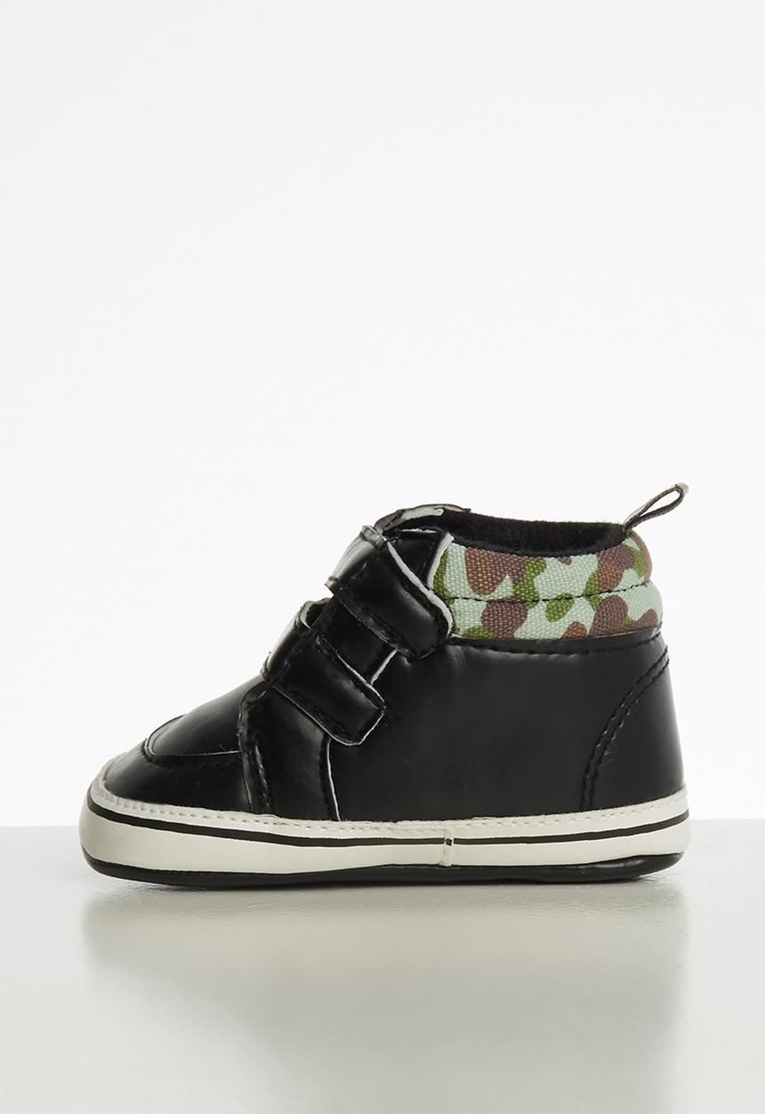 Pop Candy - Strap on camo booties - black
