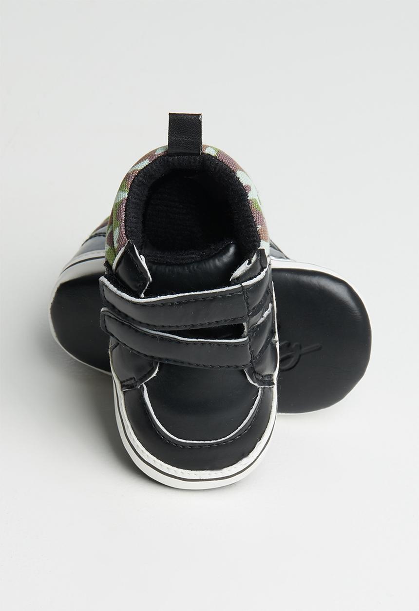 Pop Candy - Strap on camo booties - black