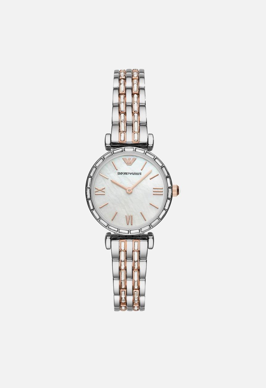 Armani - Gianni T-bar - silver & rose gold