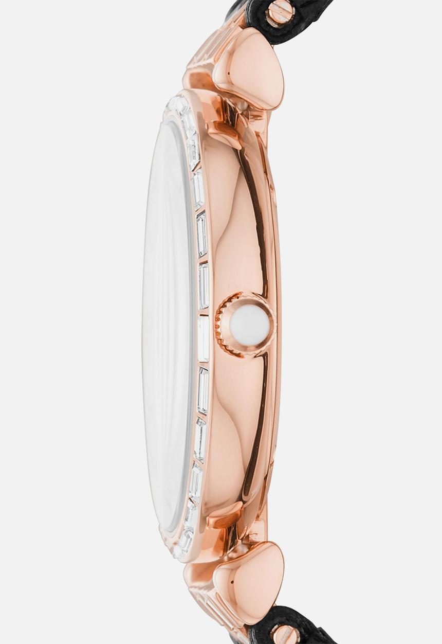 Armani - Gianni T-bar - black & rose gold 