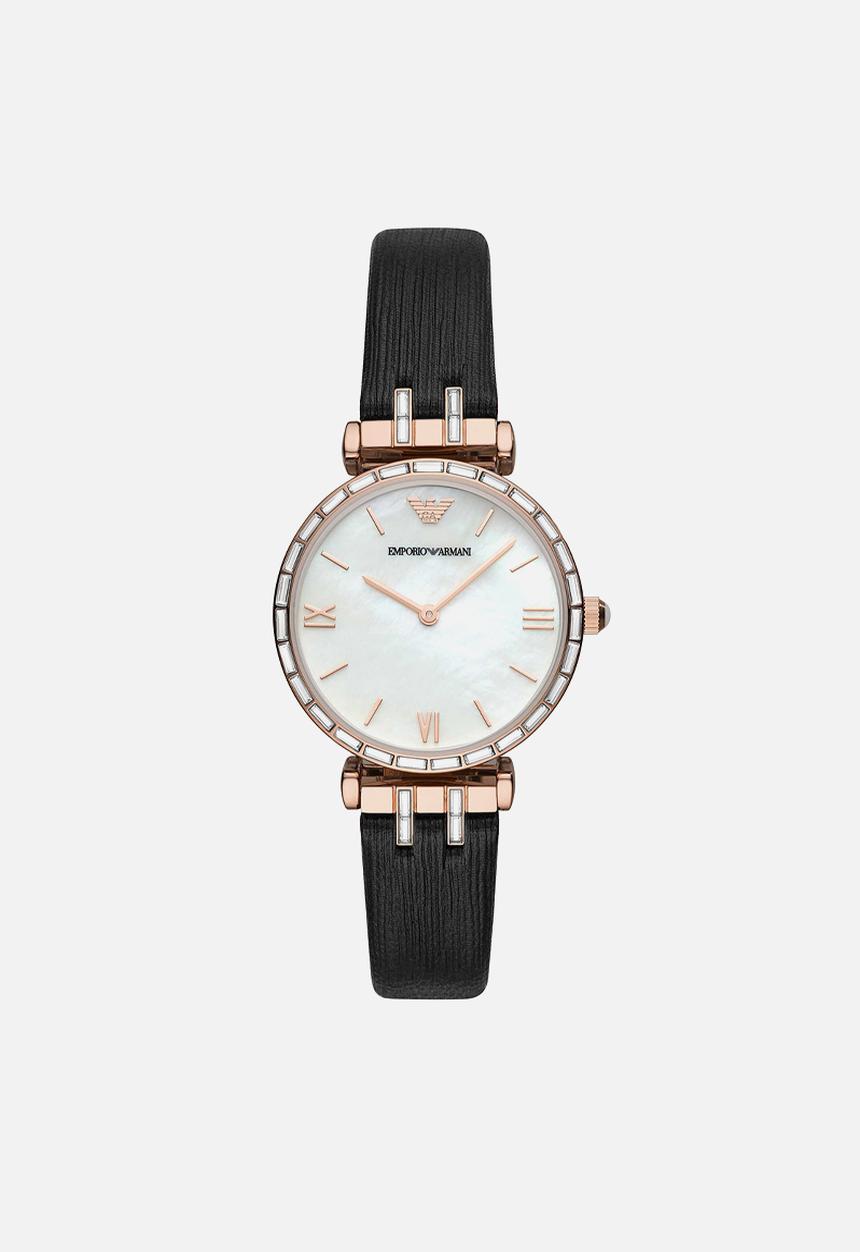 Armani - Gianni T-bar - black & rose gold 