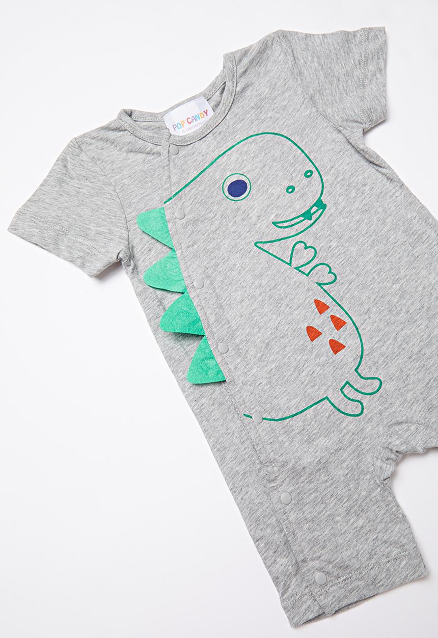Pop Candy - Baby short sleeve grow-on - grey multi