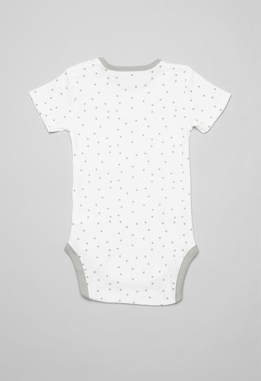 Pop Candy - Short sleeve spot bodysuit - white & grey