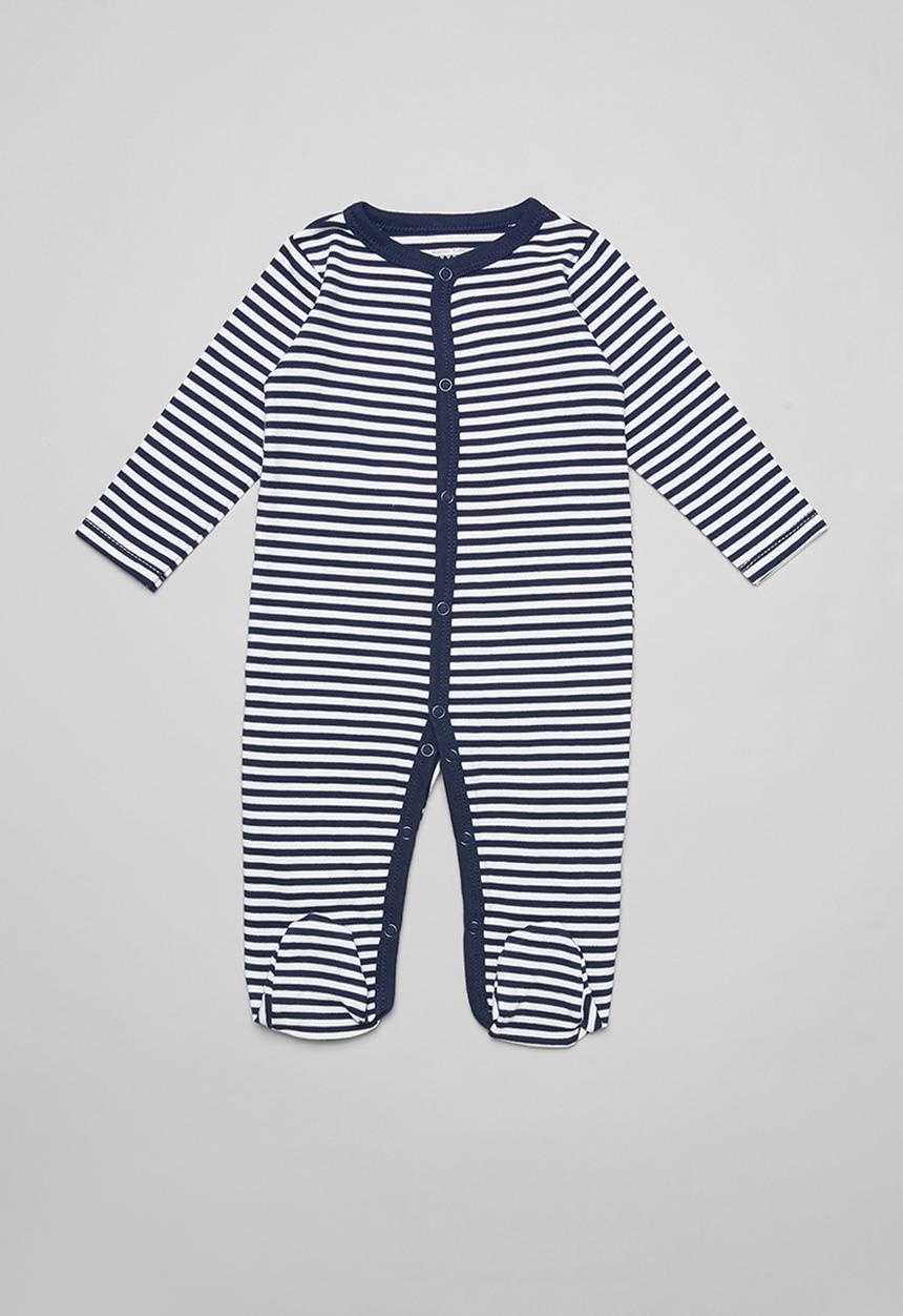 Pop Candy - Boys striped grow on - navy/white