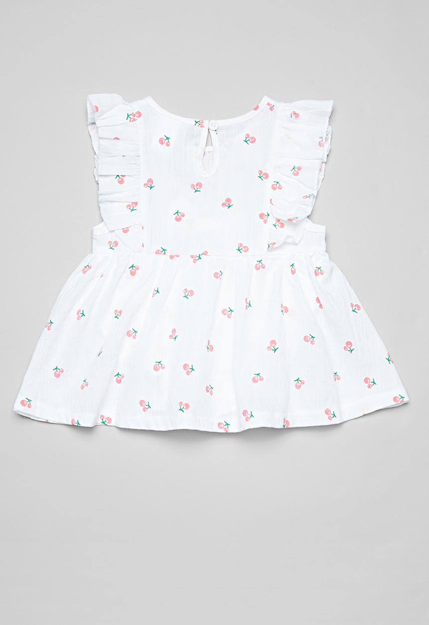 Pop Candy - Baby cherry print dress - white