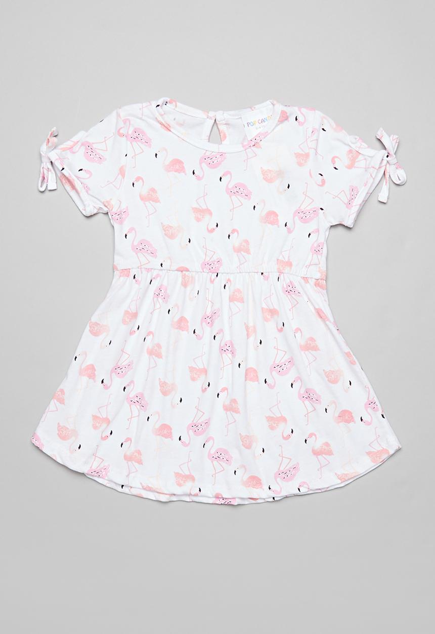 Pop Candy - Flamingo dress - white & pink