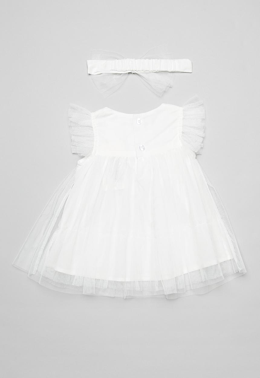 Pop Candy - Frill sleeve dress & headband set - white