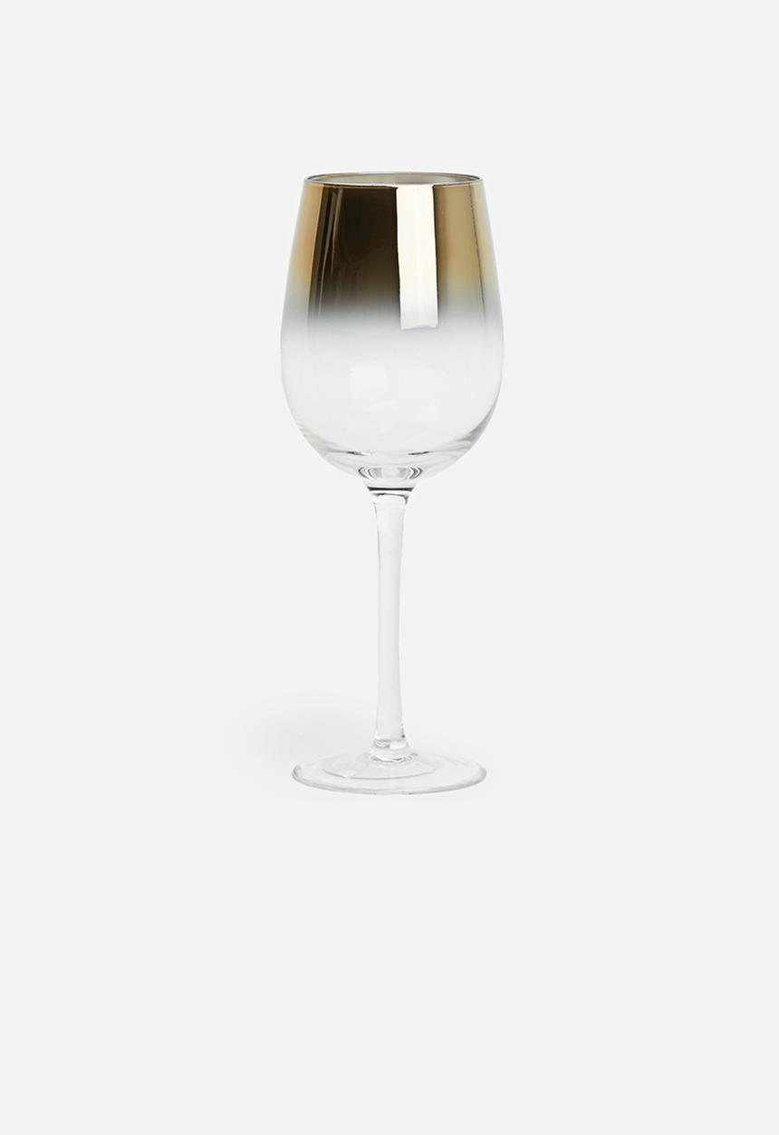 Excellent Houseware - Gold dip wine glass set of 2