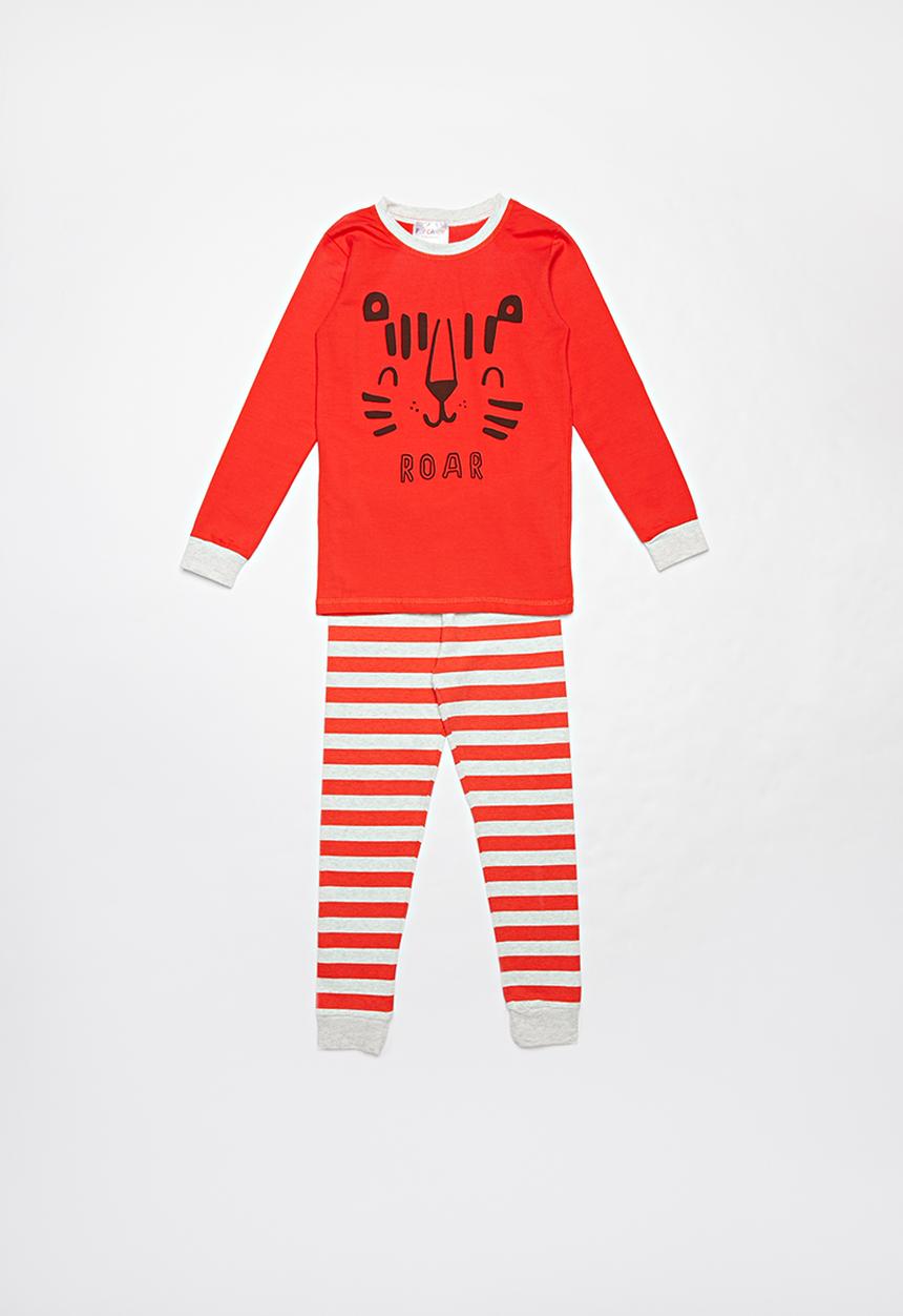 Pop Candy - Boys printed pj set - red & grey