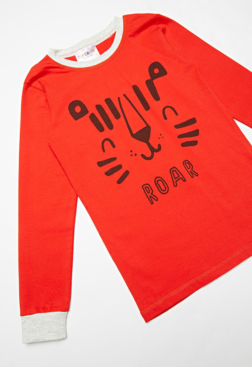 Pop Candy - Boys printed pj set - red & grey