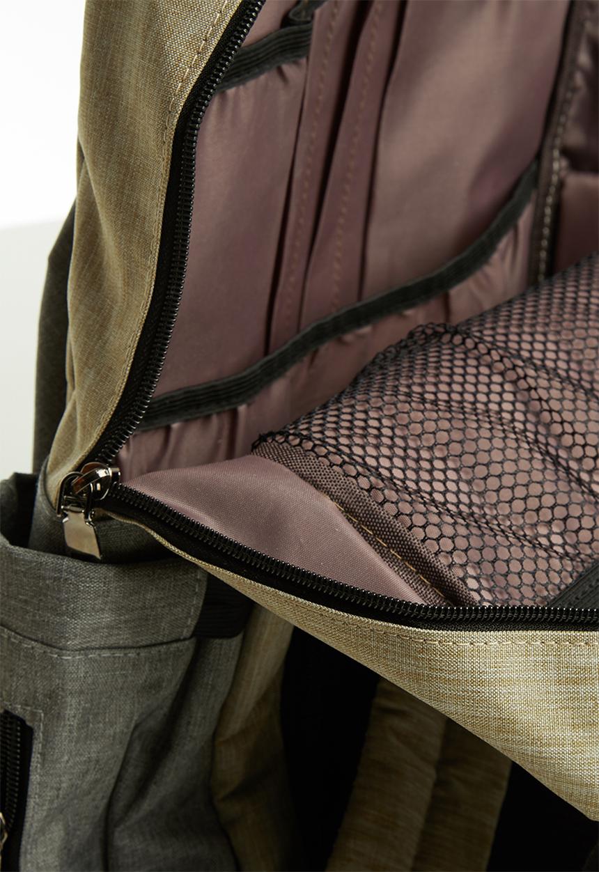 Pop Candy - Multi Nappy Bag- grey & beige 