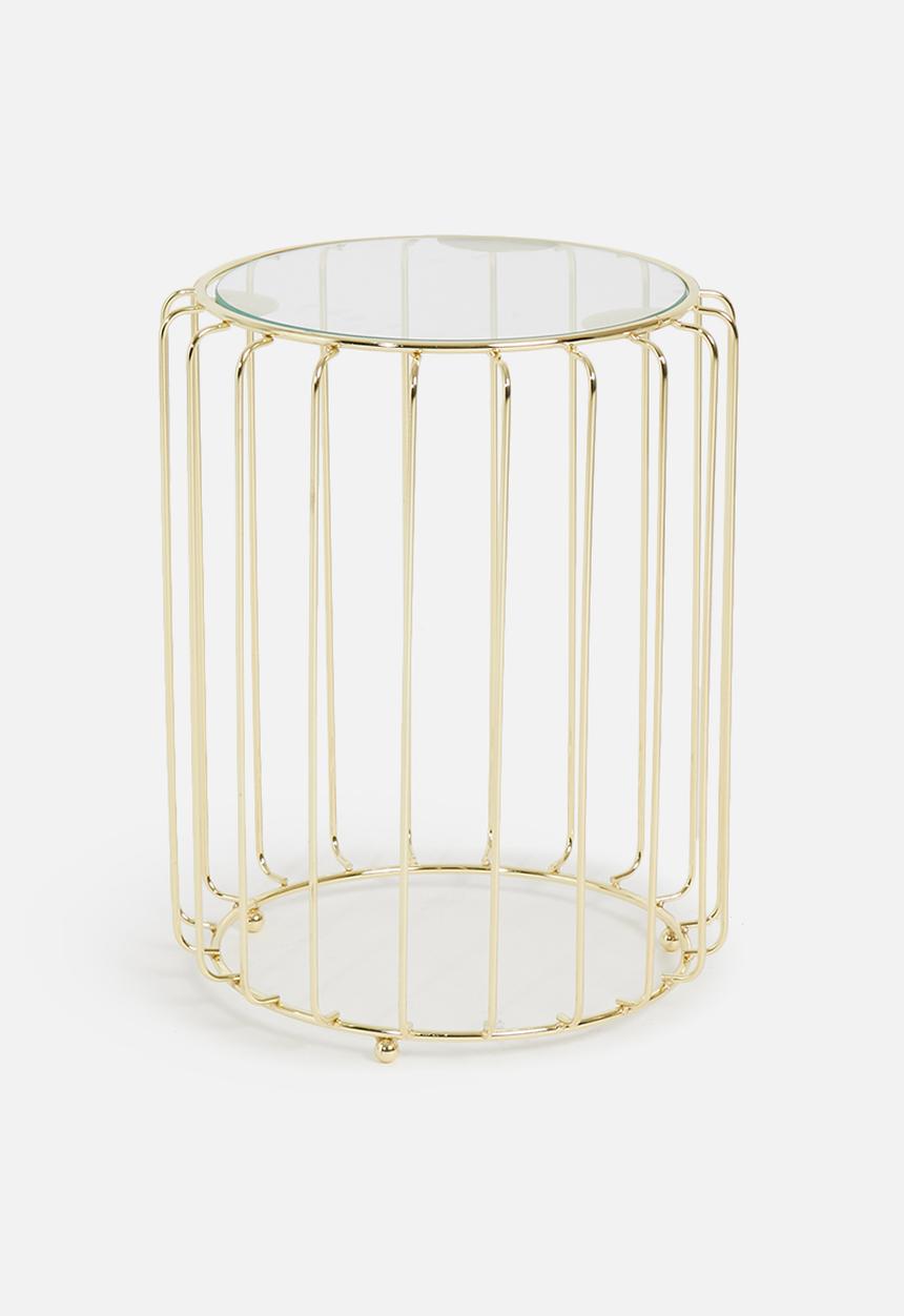 SF Collection - Ribbed side tables set of 2 - gold